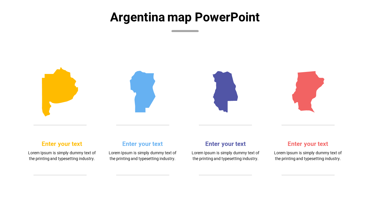 Best Argentina Map PowerPoint PPT Slide Design-4 Node